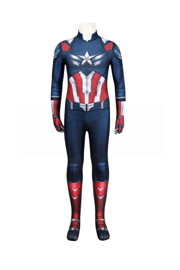 15884c59e663482368a6e65f48074ec2d6b171292ade9b7e5f5ba9e630476087.jpg Captain America Sam Wilson Cosplay Bodysuit Captain America: Brave New World Costume For Kids