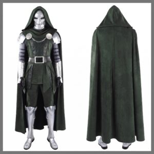 Doctor Doom Costume Avengers Doomsday Cosplay Suit Front and Back View