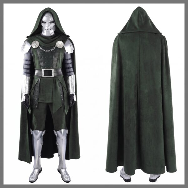 Doctor Doom Costume Avengers Doomsday Cosplay Suit Front and Back View