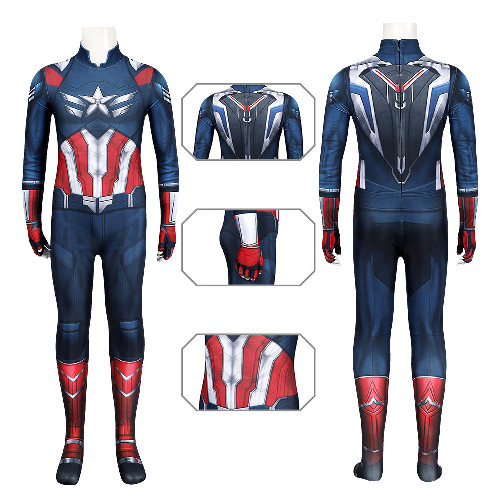 Captain America Sam Wilson Cosplay Bodysuit Captain America: Brave New World Costume For Kids