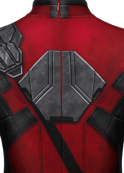8e8e7f7027ccb5b702f67ce6899e6dfe4b3411e1263b9c9f319ee800fd9485b7.jpg Deadpool Costume Cosplay Jumpsuit Kids Size