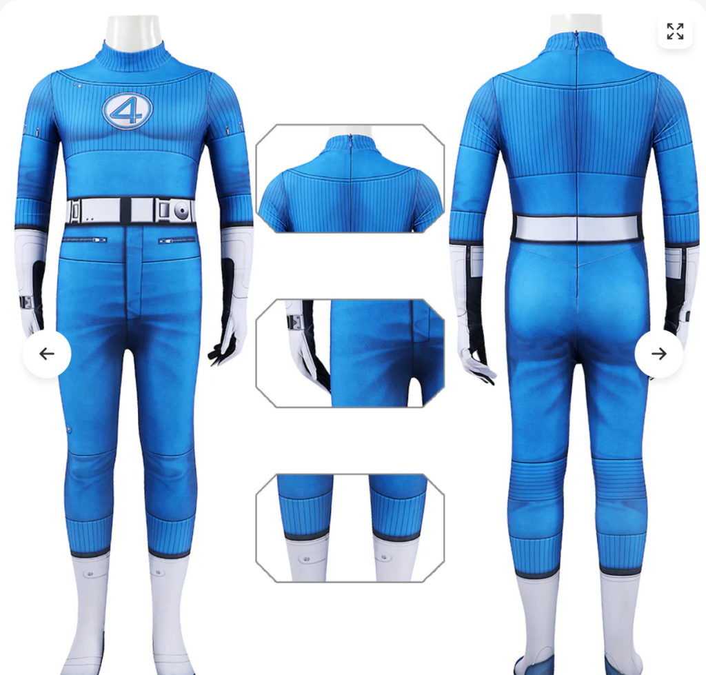 Mr. Fantastic Cosplay Bodysuit The Fantastic Four：First Steps Costume For Kids