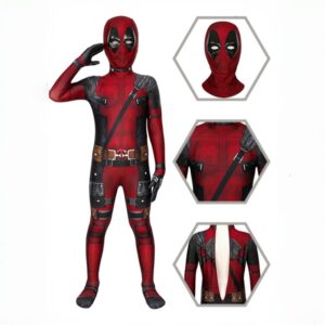 Deadpool Costume Cosplay Jumpsuit Kids Size